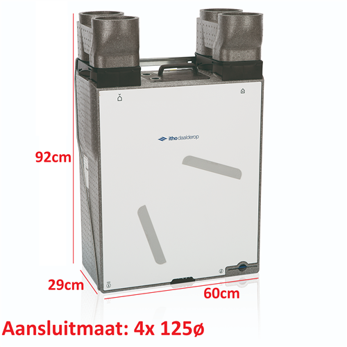 itho 0300407 WTW huis ra. h92xb60x29cm HRU 200m³/h