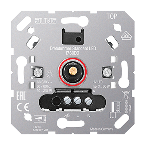 jung 1730DD draaidimmer standaard 1v led 3-60 watt
