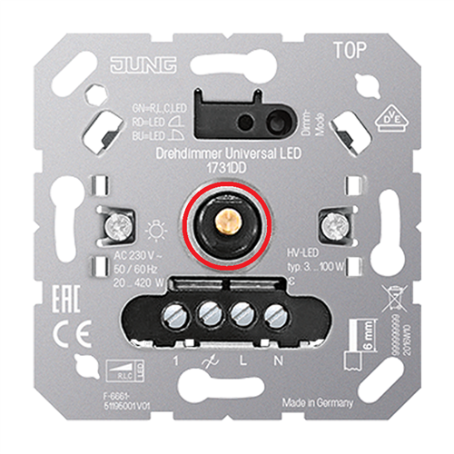 jung 1731DD draaidimmer uni 1v led 3-100 watt