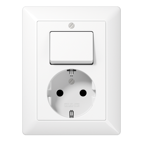 jung AS5576 inb. combi schakelaar/wandcontactdoos