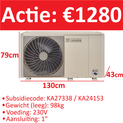 remeha 7798738 warmtepomp H-E buitendeel 230V 4kw