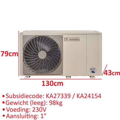 remeha 7798739 warmtepomp H-E buitendeel 230V 6kw