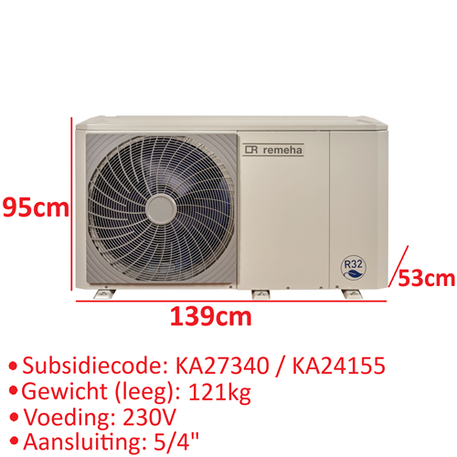 remeha 7798740 warmtepomp H-E buitendeel 230V 8kw
