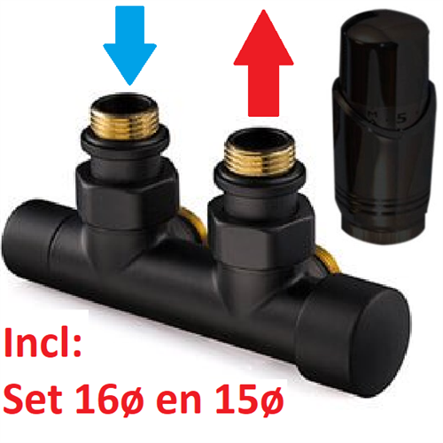 adw 4009900 H-blok aanv.rechts 15ø+16ø zwart haaks