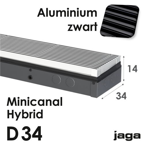 jaga minicanal hybrid alu.zwart d14x34x210cm 4247w